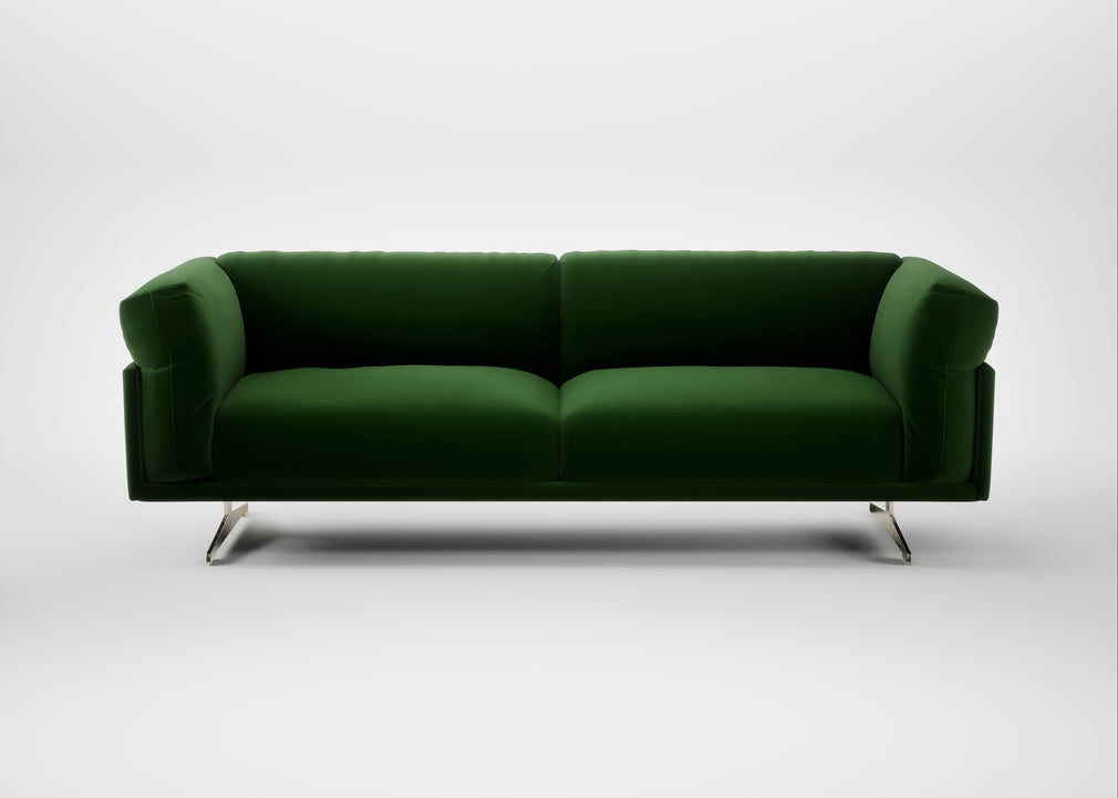Novara 4 Seater Sofa Smart Velvet Forest / Stainless Steel