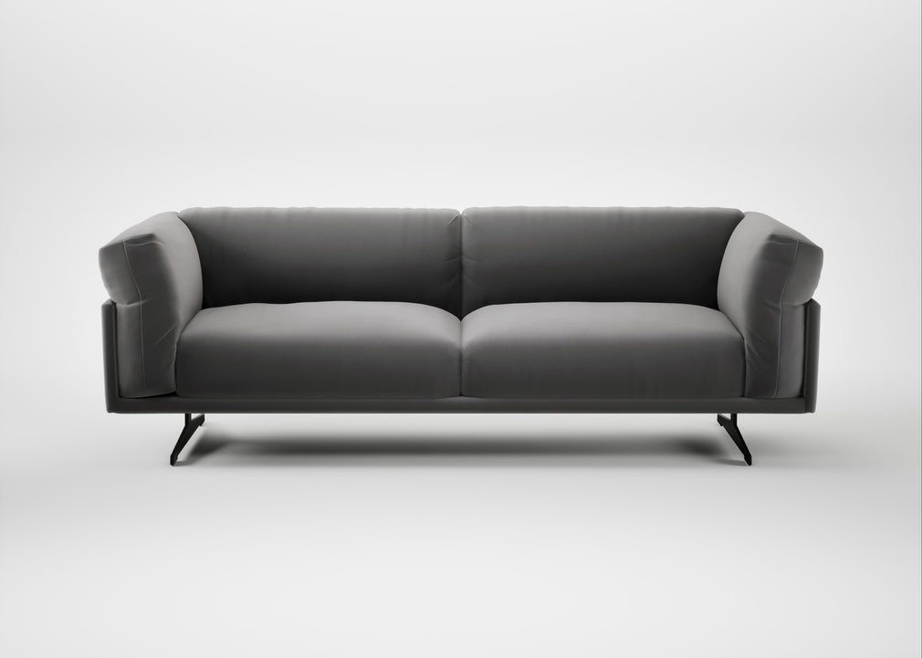 Novara 4 Seater Sofa Smart Velvet Mercury / Black