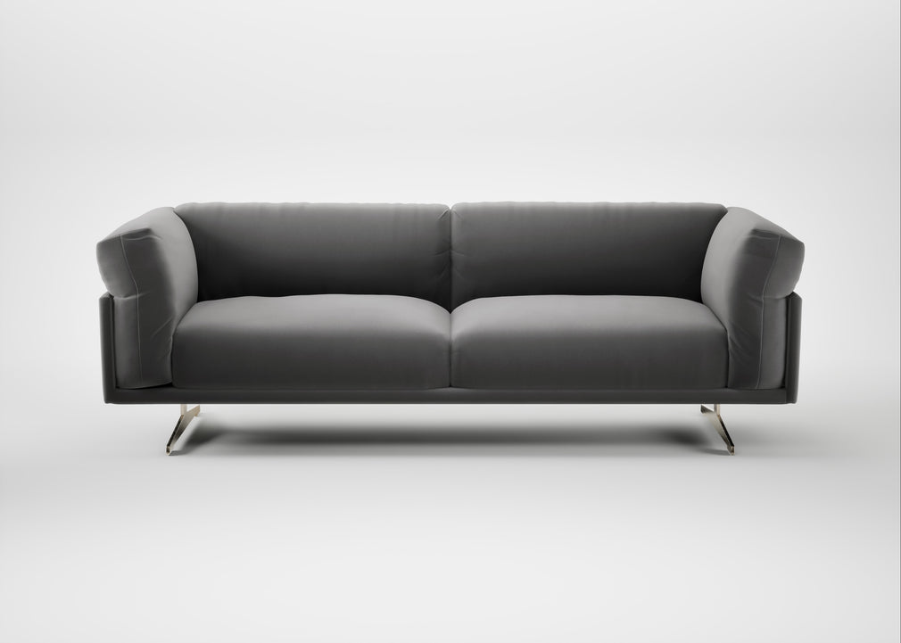 Novara 4 Seater Sofa Smart Velvet Mercury / Stainless Steel