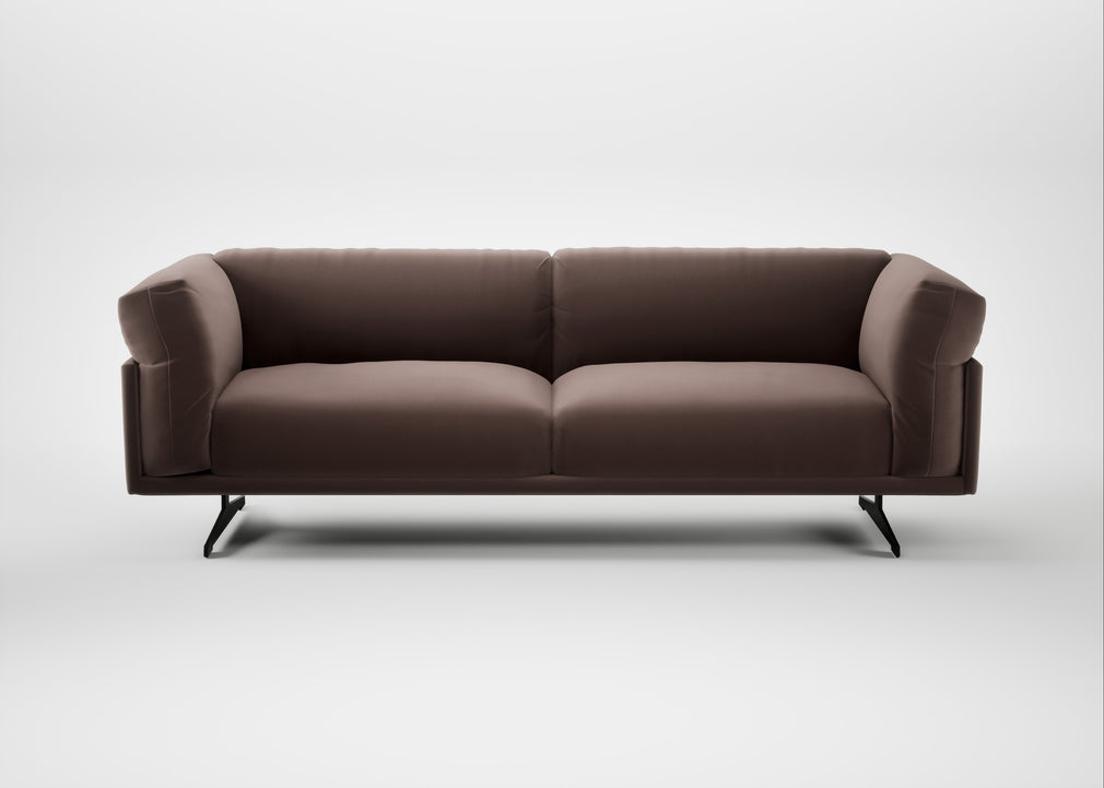 Novara 4 Seater Sofa Smart Velvet Mouse / Black