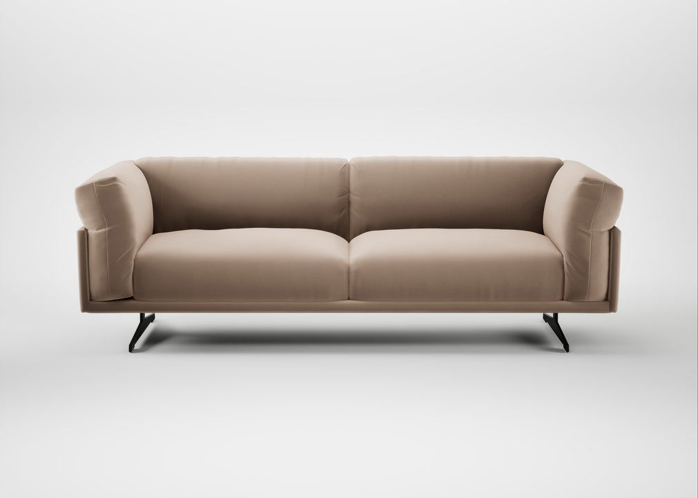 Novara 4 Seater Sofa Smart Velvet Pebble / Black