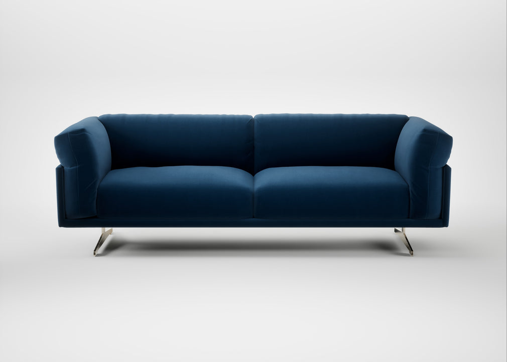 Novara 4 Seater Sofa Smart Velvet Petrol / Stainless Steel