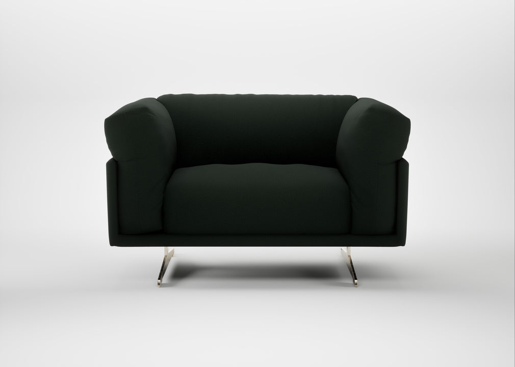 Novara Loveseat Boucle Fern / Stainless Steel