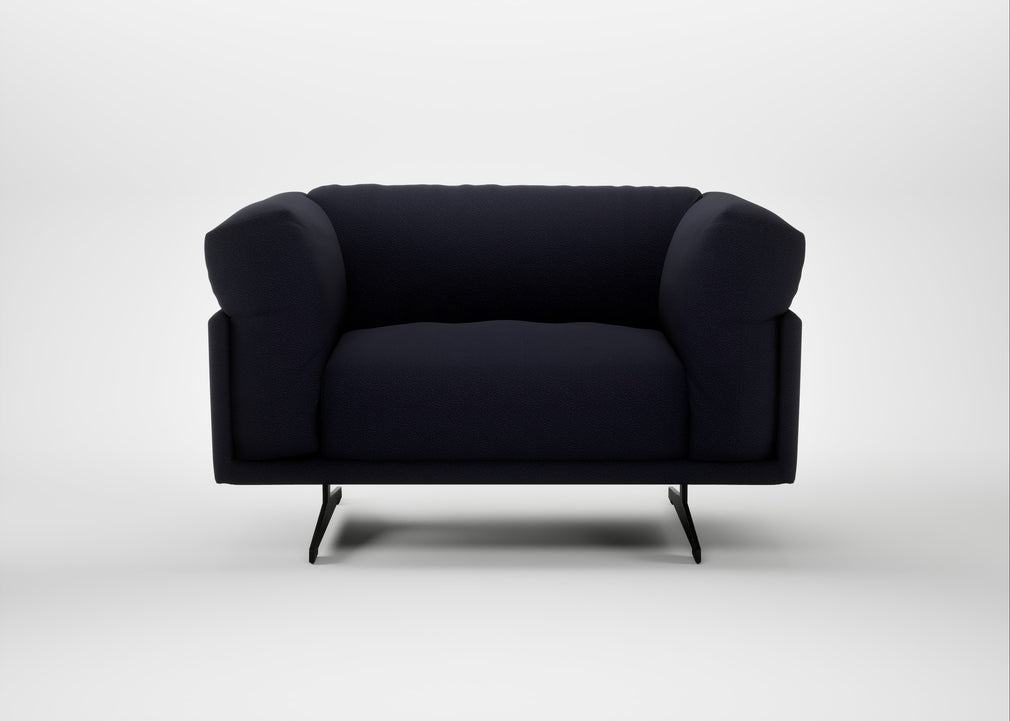 Novara Loveseat Boucle Indigo / Black