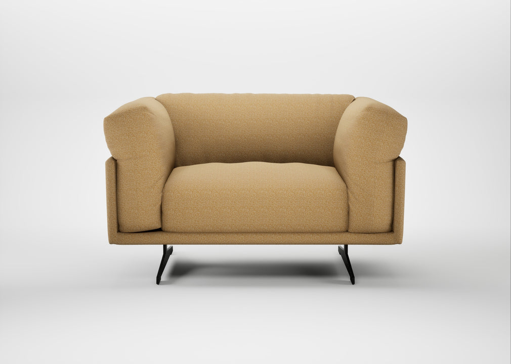 Novara Loveseat Boucle Tweed Citrine / Black