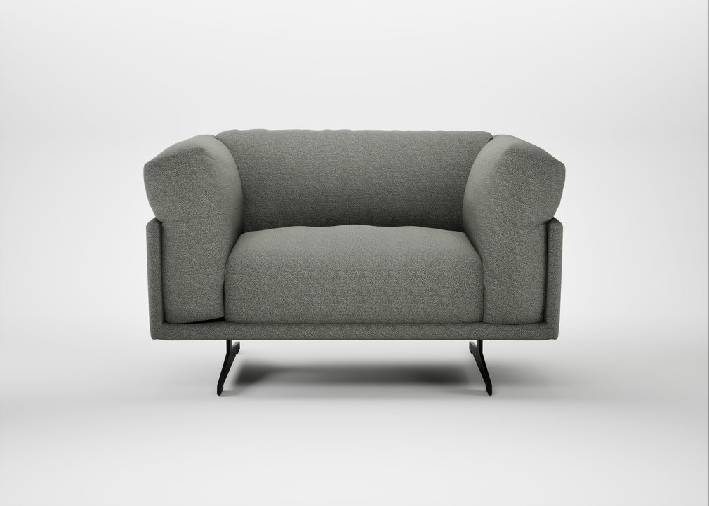 Novara Loveseat Boucle Tweed Lapis / Black