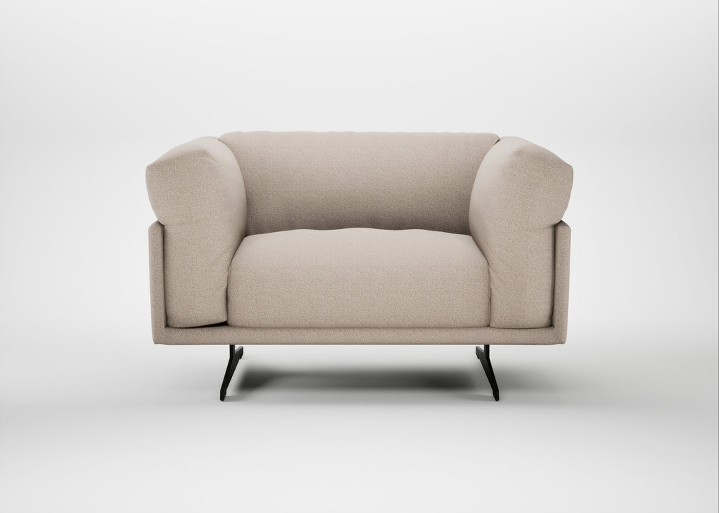 Novara Loveseat Boucle Tweed Pearl / Black