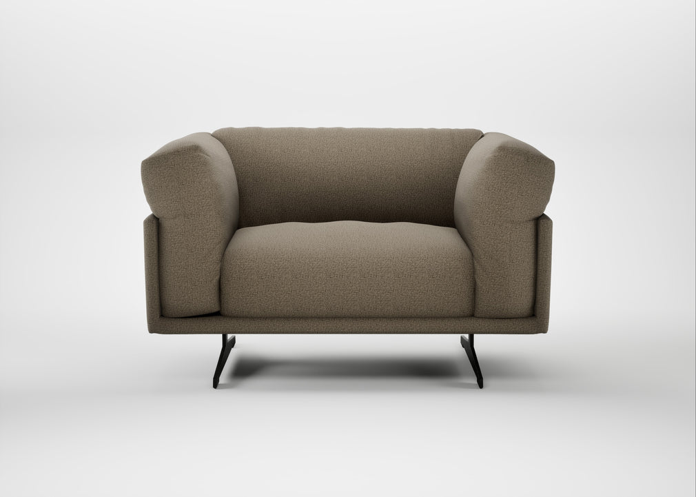 Novara Loveseat Boucle Velvet Rocky / Black