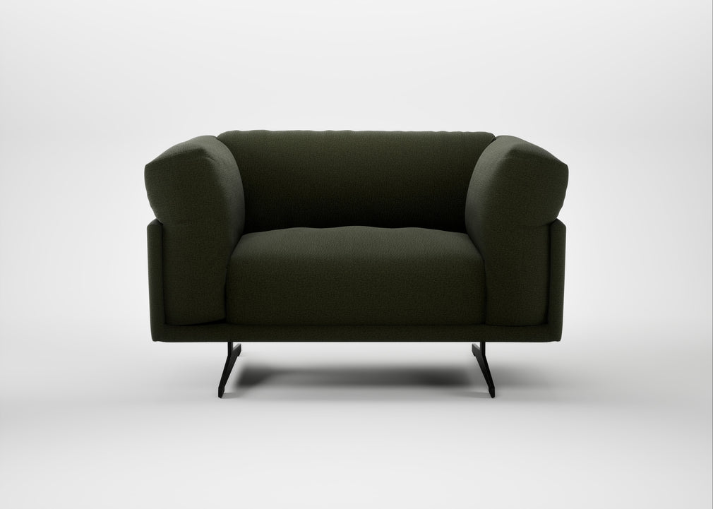 Novara Loveseat Boucle Velvet Wilder / Black
