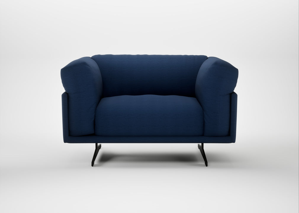 Novara Loveseat Broad Weave Lagoon / Black