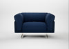 Novara Loveseat Broad Weave Lagoon / Stainless Steel