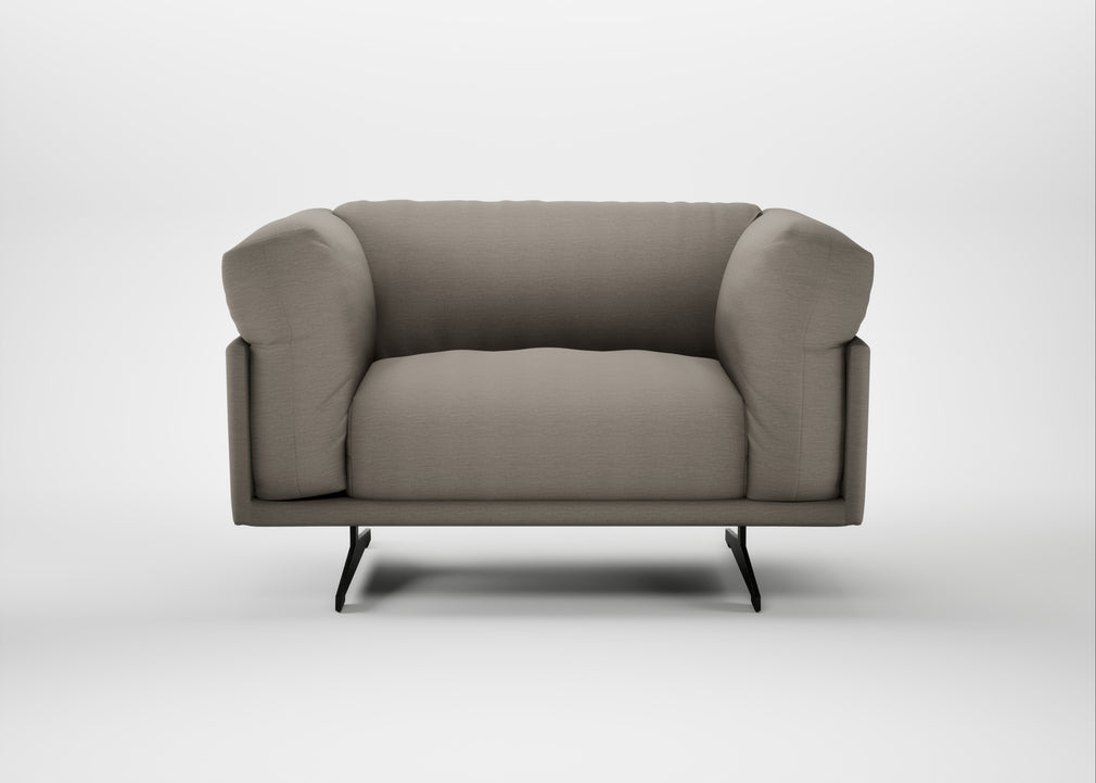 Novara Loveseat Broad Weave Pebble / Black