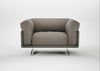 Novara Loveseat Broad Weave Pebble / Stainless Steel