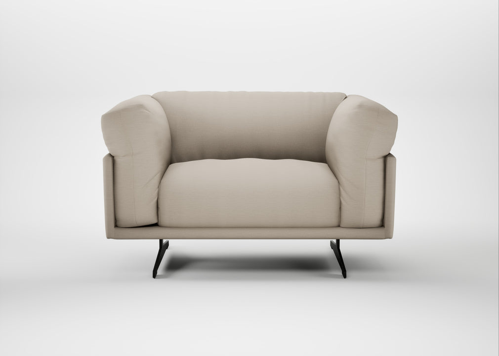 Novara Loveseat Broad Weave Putty / Black