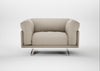 Novara Loveseat Broad Weave Putty / Stainless Steel