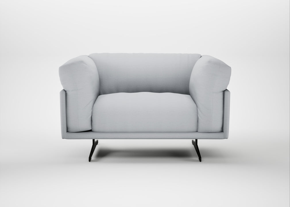 Novara Loveseat Broad Weave Tin / Black