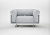 Novara Loveseat Broad Weave Tin / Stainless Steel