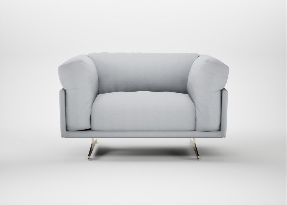Novara Loveseat Broad Weave Tin / Stainless Steel