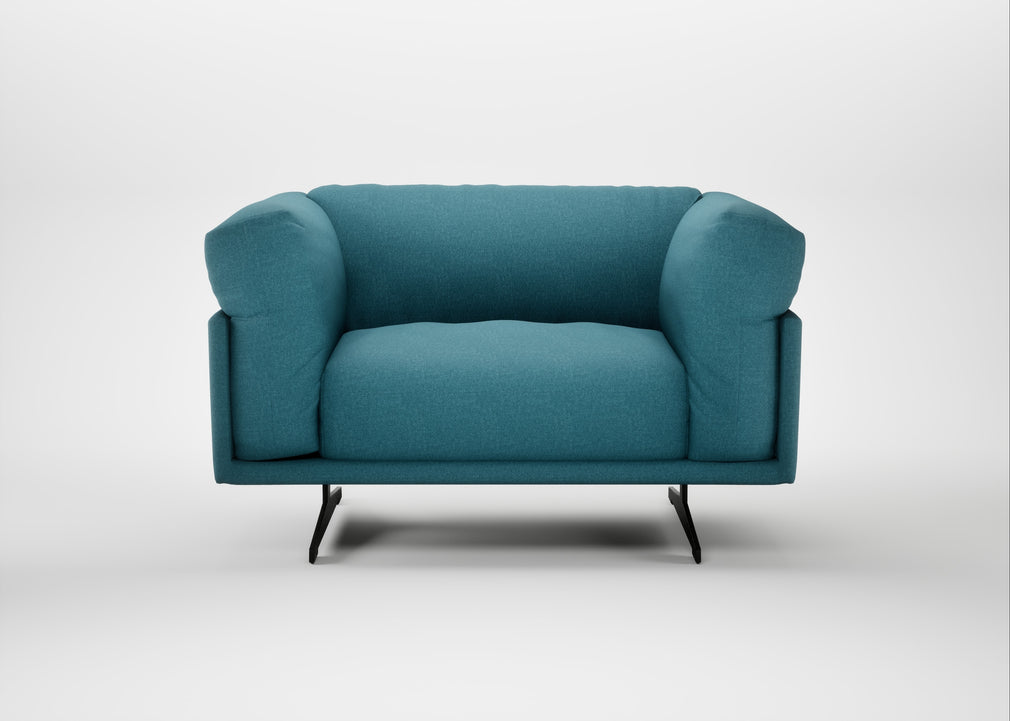 Novara Loveseat Brushed Cotton Cadet / Black