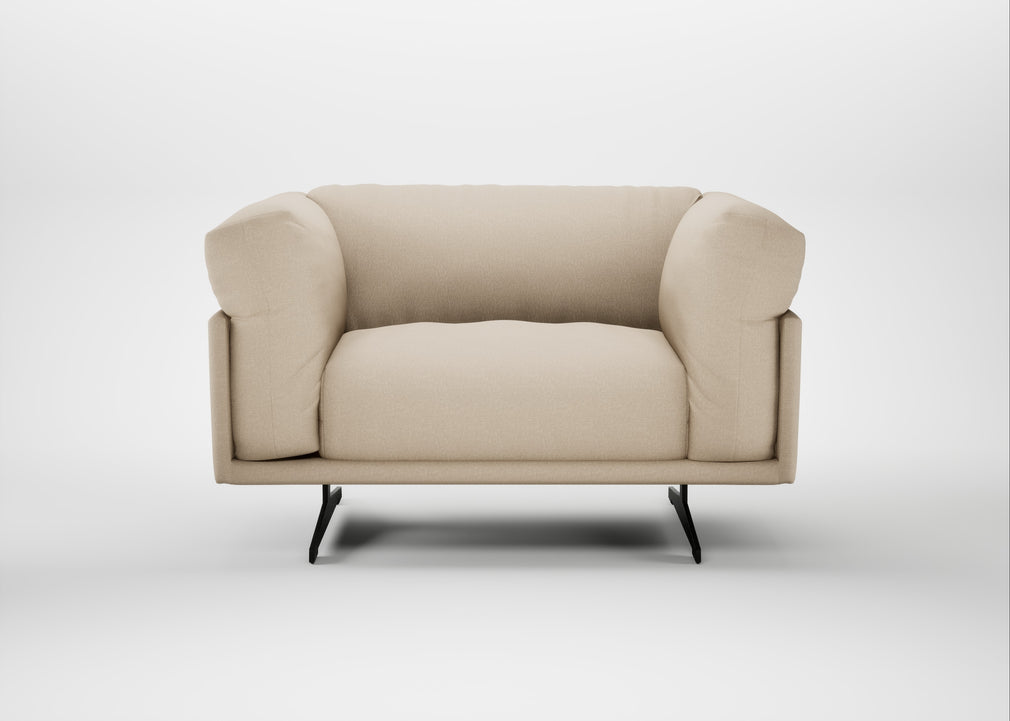 Novara Loveseat Brushed Cotton Oat / Black