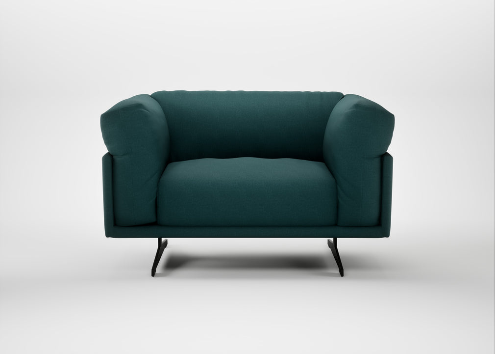 Novara Loveseat Brushed Cotton Pine / Black