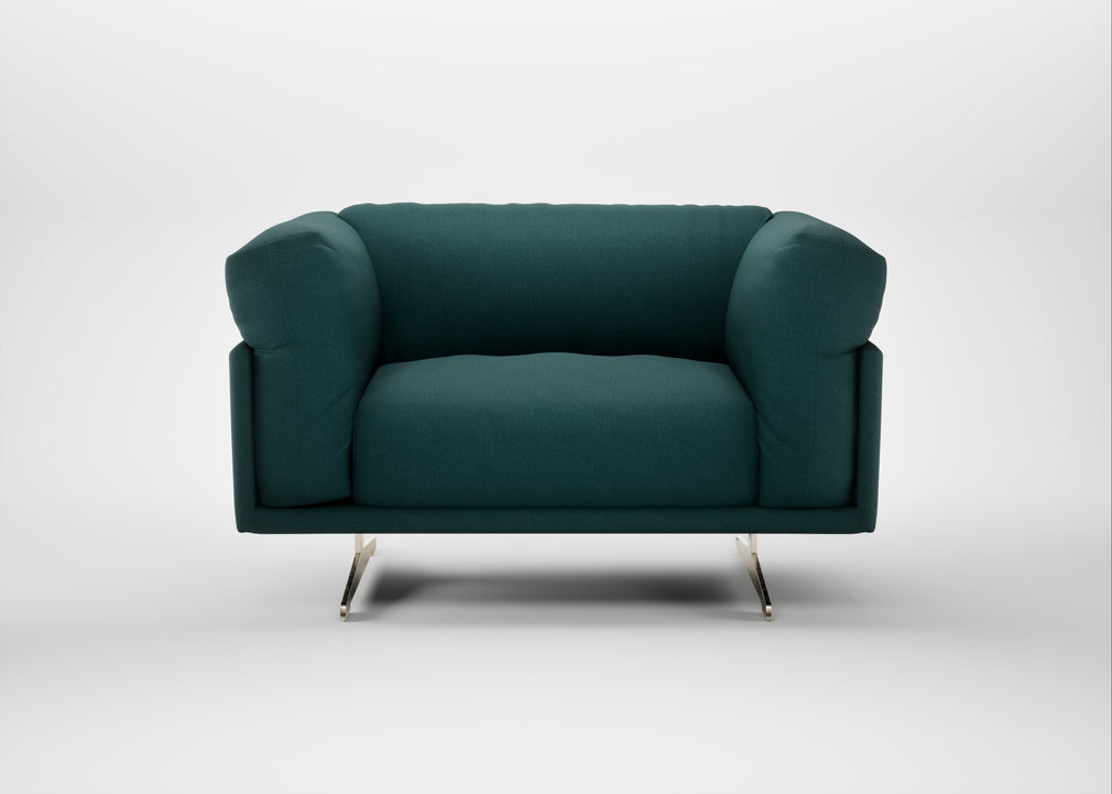 Novara Loveseat Brushed Cotton Pine / Stainless Steel