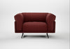 Novara Loveseat Capelo Linen-Cotton Etruscan Red / Black