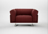 Novara Loveseat Capelo Linen-Cotton Etruscan Red / Stainless Steel