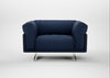Novara Loveseat Capelo Linen-Cotton Inkspot / Stainless Steel