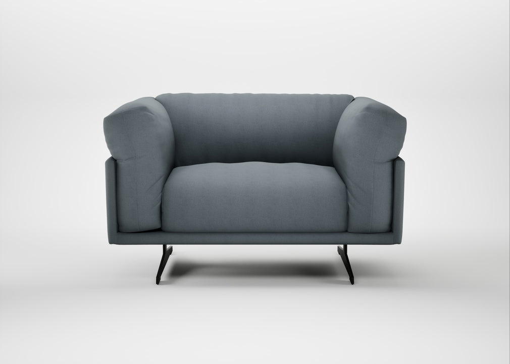 Novara Loveseat Capelo Linen-Cotton Mineral / Black