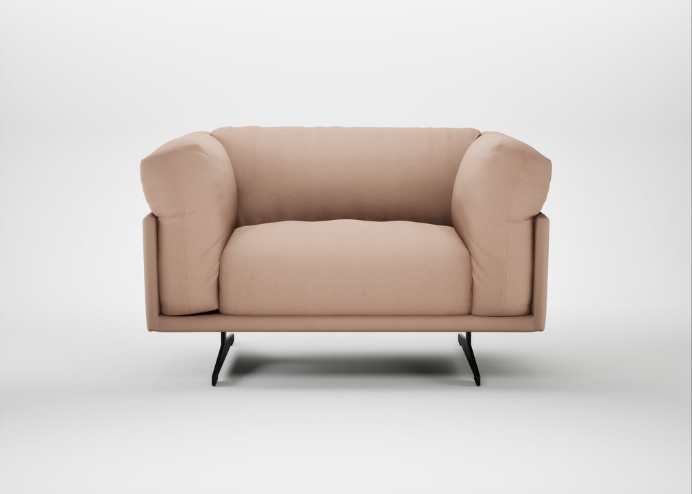 Novara Loveseat Capelo Linen-Cotton Rosedale / Black