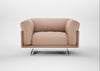 Novara Loveseat Capelo Linen-Cotton Rosedale / Stainless Steel