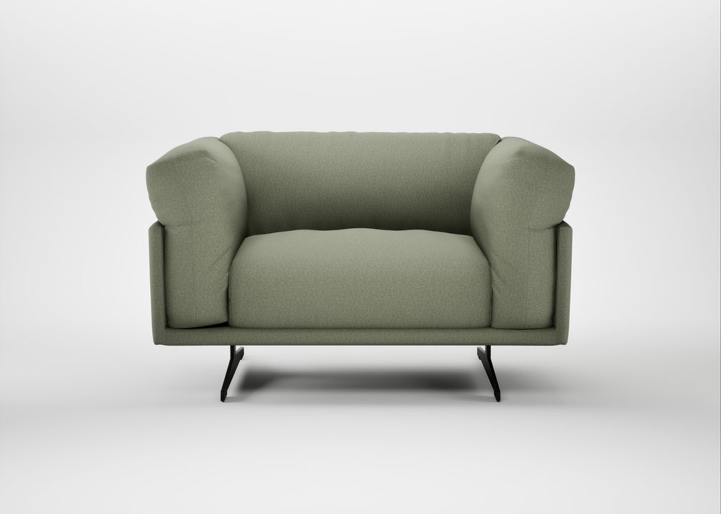 Novara Loveseat Capelo Linen-Cotton Sage / Black