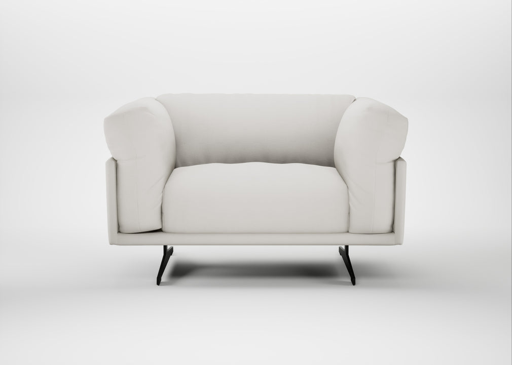 Novara Loveseat Capelo Linen-Cotton Sea Salt / Black