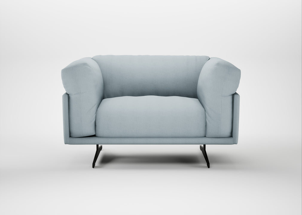 Novara Loveseat Capelo Linen-Cotton Sea Shanty / Black