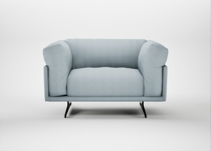 Novara Loveseat Capelo Linen-Cotton Sea Shanty / Black