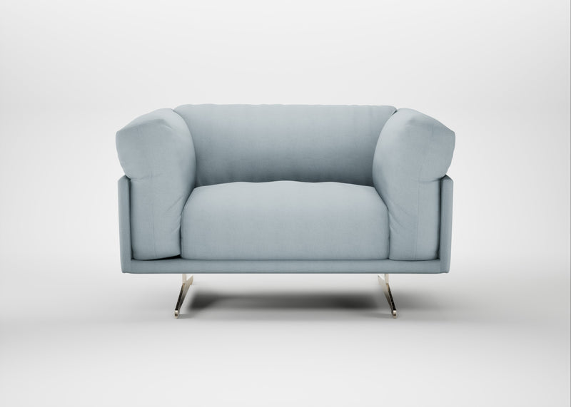 Novara Loveseat Capelo Linen-Cotton Sea Shanty / Stainless Steel