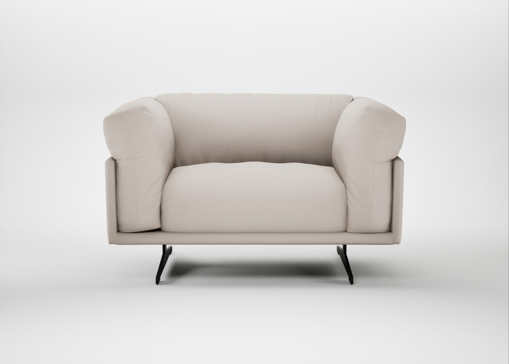 Novara Loveseat Capelo Linen-Cotton Sesame / Black