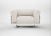 Novara Loveseat Chunky Boucle Ecru / Stainless Steel