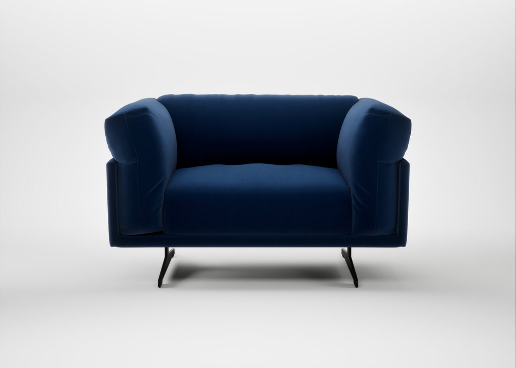 Novara Loveseat Cotton Velvet Midnight / Black