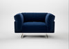 Novara Loveseat Cotton Velvet Midnight / Stainless Steel