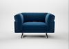 Novara Loveseat Cotton Velvet Petrol / Black