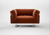 Novara Loveseat Cotton Velvet Russet / Stainless Steel