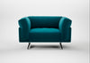 Novara Loveseat Cotton Velvet Teal / Black