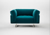 Novara Loveseat Cotton Velvet Teal / Stainless Steel