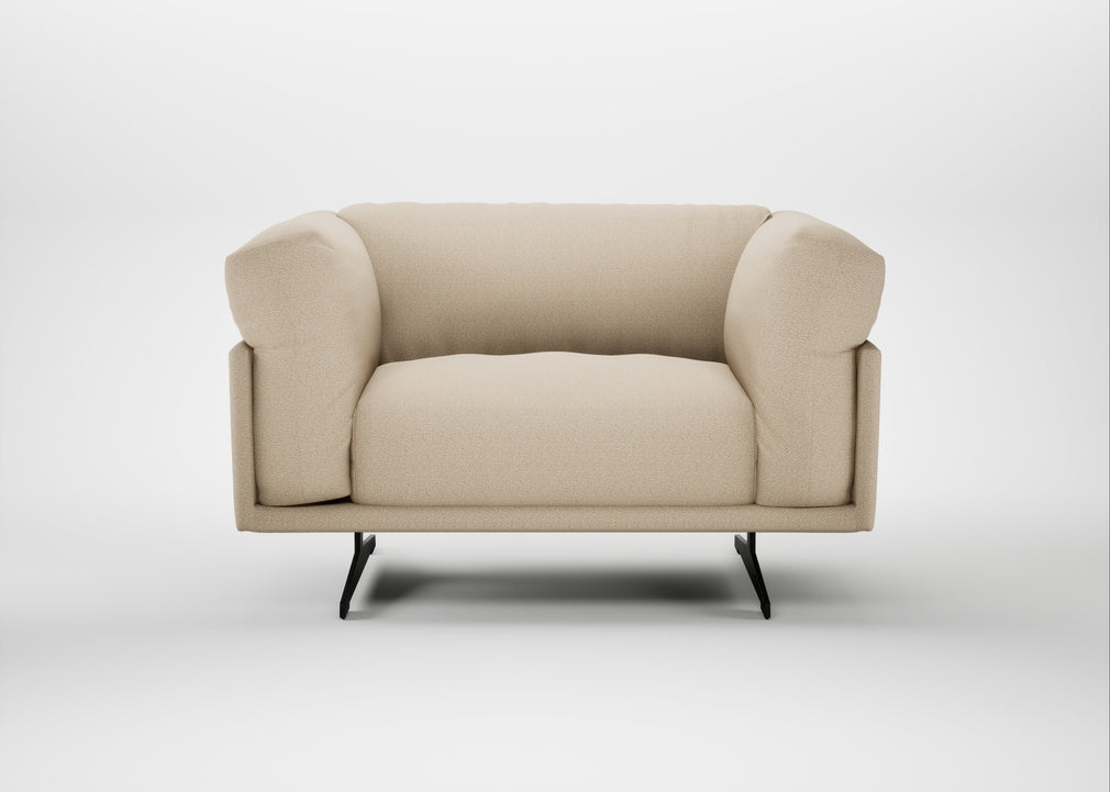 Novara Loveseat Loop Twill Fossil / Black