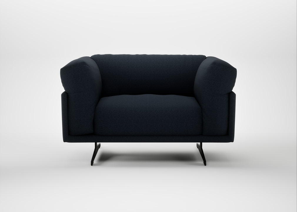 Novara Loveseat Loop Twill Midnight / Black