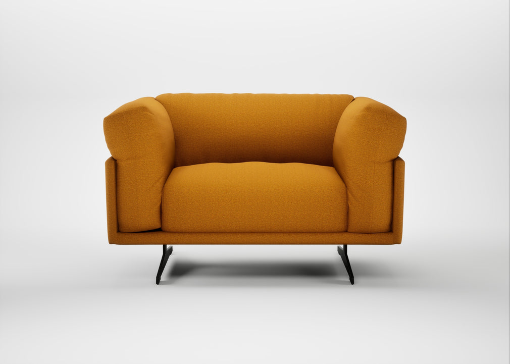 Novara Loveseat Loop Twill Ochre / Black