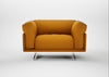 Novara Loveseat Loop Twill Ochre / Stainless Steel