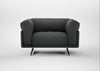 Novara Loveseat Melton Wool Granite / Black